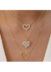 Golden Color Heart Alloy Detail Necklace | thumb picture 
