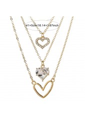 Golden Color Heart Alloy Detail Necklace | thumb picture 