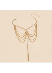 Golden Color Pearl Alloy Multi-layered Anklet | thumb picture 