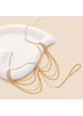 Golden Color Pearl Alloy Multi-layered Anklet | thumb picture 