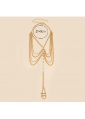 Golden Color Pearl Alloy Multi-layered Anklet | thumb picture 