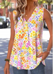 Multi Color Ditsy Floral Print Sleeveless Tank Top | thumb picture 