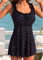 Black Frill Fruit Printing Tankini Top-No Bottom | thumb picture 