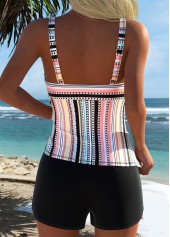 Multi Color Mid Waisted Tummy Coverage Tankini Set | thumb picture 