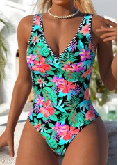 Multi Color Ruched/shirred Floral Print One Piece Swimwear | thumb picture 