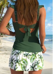 Blackish Green High Waisted Fake 2in1 Tankini Set | thumb picture 