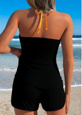 Black Mid Waisted Tummy Coverage Floral Print Tankini Set | thumb picture 