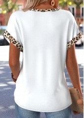 White Leopard Patch Pocket Short Sleeve T Shirt | thumb picture 
