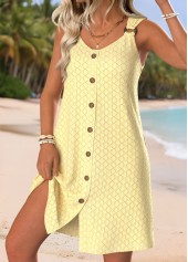Yellow Short Tummy Coverage Sleeveless V Neck Dress | thumb picture 