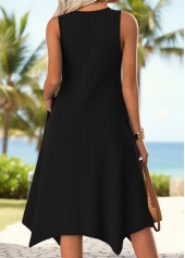 Black Handkerchief Hem Sleeveless Round Neck Dress | thumb picture 