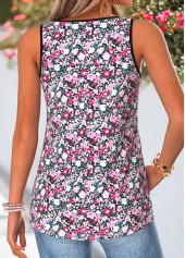 Multi Color Floral Print Patchwork Sleeveless Tank Top | thumb picture 