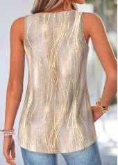 Light Camel Ombre Curved Hem Sleeveless Tank Top | thumb picture 