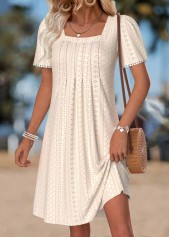 Beige Short Tummy Coverage Square Neck Dress | thumb picture 