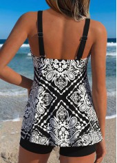Black Two-piece Tribal Print Tankini Top-No Bottom | thumb picture 