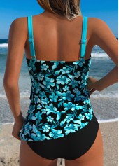 Black Tummy Coverage Floral Print Tankini Top-No Bottom | picture 2