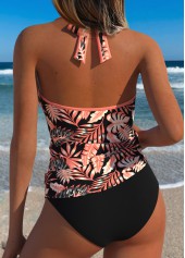 Sage Green Mid Waisted Two-piece Floral Print Tankini Set | thumb picture 