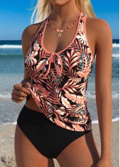 Sage Green Mid Waisted Two-piece Floral Print Tankini Set | thumb picture 