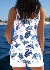 White Mid Waisted Curved Hem Tankini Set | thumb picture 