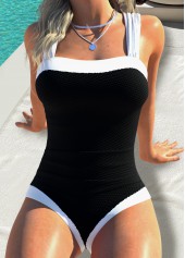 Black Patchwork Bandeau One Piece Swimwear | thumb picture 