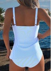 Blue Mid Waisted Two-piece Striped Tankini Set | thumb picture 