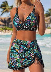 Black Mid Waisted Two-piece Tribal Print Bikini Set | thumb picture 