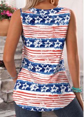 American Flag Multi Color Curved Hem Sleeveless Tank Top | thumb picture 