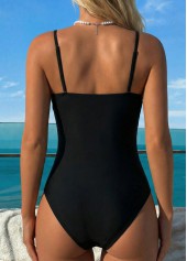 Black Patchwork Bandeau One Piece Swimwear | thumb picture 