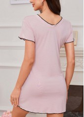 Pink Short Sleeve V Neck Nightdress | thumb picture 