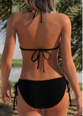 Orange Mid Waisted Adjustable Tie Floral Print Bikini Set | thumb picture 