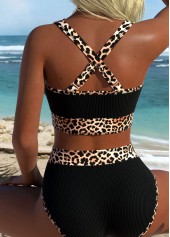 Black High Waisted Pull On Leopard Bikini Set | thumb picture 