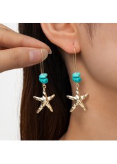 Golden Color Ocean Life Detail Earrings