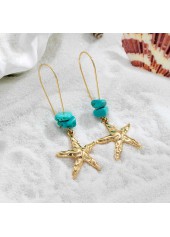 Golden Color Ocean Life Detail Earrings | thumb picture 