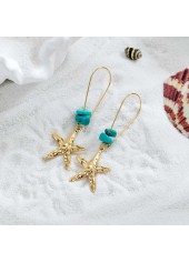 Golden Color Ocean Life Detail Earrings | thumb picture 