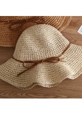 Light Camel Color Wide-brimmed Design Hat | thumb picture 