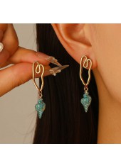 Mint Green Conch Design Alloy Earrings