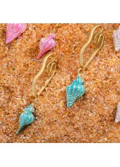 Mint Green Conch Design Alloy Earrings | thumb picture 