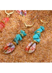 Mint Green Shell Alloy Detail Earrings | thumb picture 