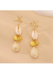 Golden Color Shell Alloy Detail Earrings | thumb picture 