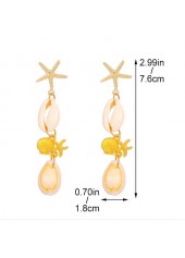 Golden Color Shell Alloy Detail Earrings | thumb picture 