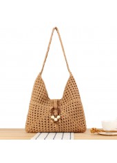 Dark Camel Color Magnetic Shoulder Bag