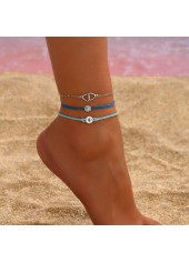 Neon Blue Color Iron Material Anklets