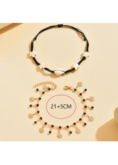 Golden Color Shell Alloy Detail Anklets | thumb picture 
