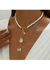 Golden Shell Tree Alloy Necklace Set | thumb picture 