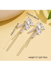 White Color Leaf Alloy Detail Earrings | thumb picture 