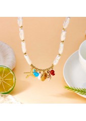 Golden Color Shell Pearl Detail Necklace | thumb picture 