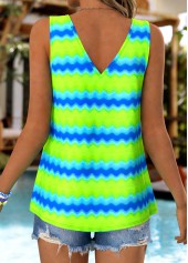 Neon Green Geometric Print Tie Strappy Tank Top | thumb picture 