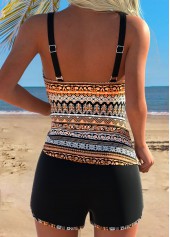 Multi Color Mid Waisted Tribal Print Tankini Set | thumb picture 