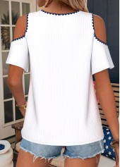 American Flag White Twist Short Sleeve T Shirt | thumb picture 