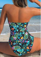 Black Cut Out Paisley Print One Piece Swimwear | thumb picture 