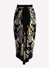 Black Two-piece Tribal Print One Piece Swimwear and Sarong | thumb picture 